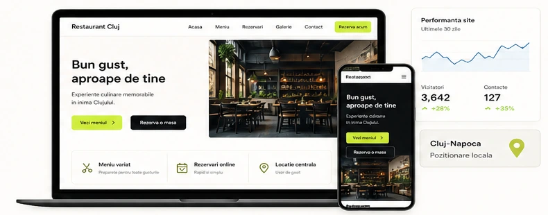 Mockup website local pentru creare site web in Cluj-Napoca